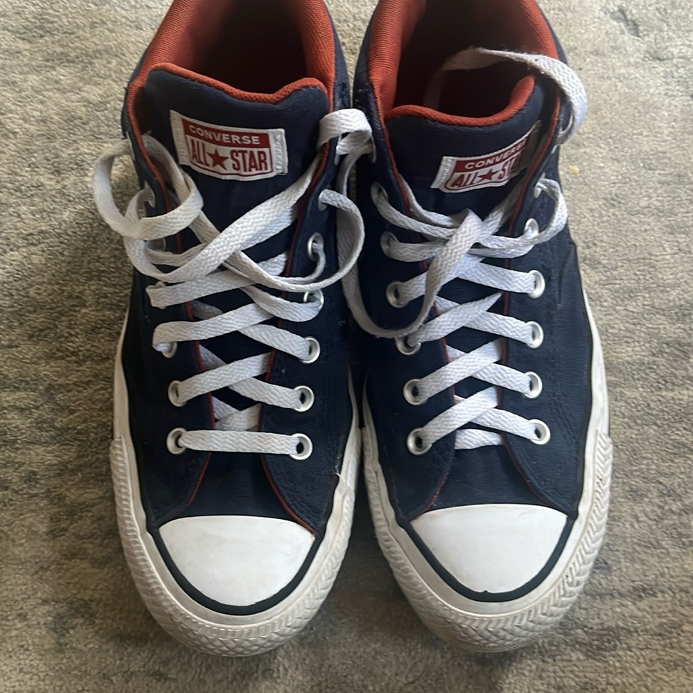 Converse Allstars Chuck Taylor All Stars Woman sz 10.5 Navy/Burnt Orange lining - Picture 2 of 6